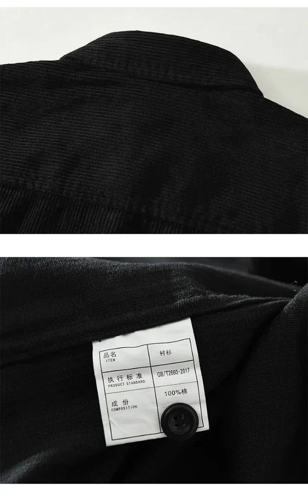 Versatile men's vintage long-sleeved shirt, a classic piece for any casual or semi-formal occasion.