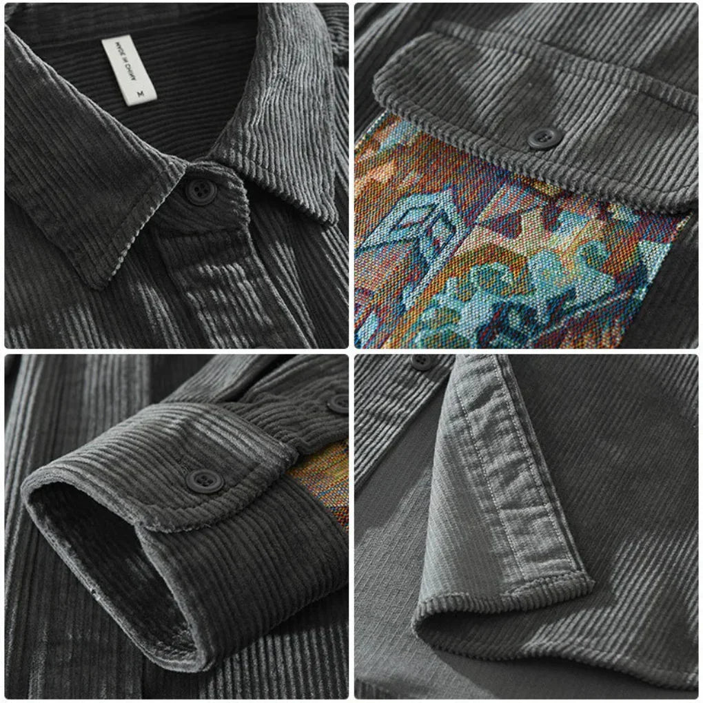Men's timeless vintage long sleeve button-down shirt, a classic wardrobe essential for stylish layering.