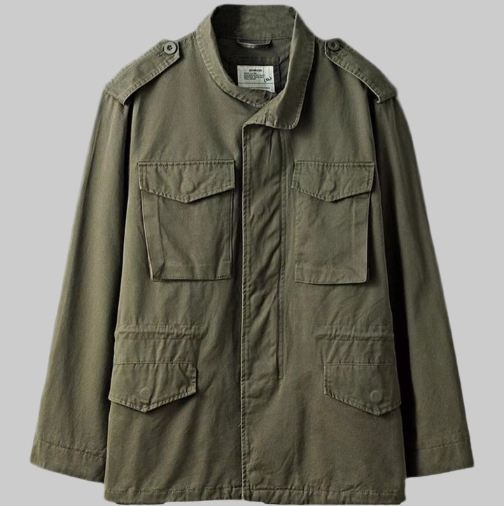 Durable men's field jacket, all-season military style. Classic design, perfect casual outerwear with adjustable fit.