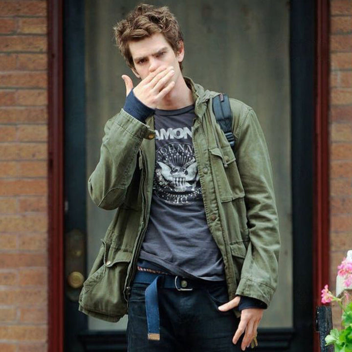 Comfortable men's cargo pocket military jacket. Vintage style with a convenient hidden hood for all weather.