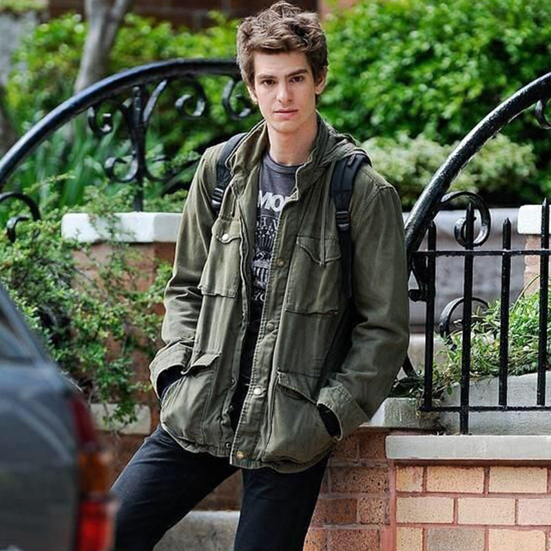 Durable men's vintage military jacket. Features a hidden hood, cargo pockets, and rugged design for everyday.