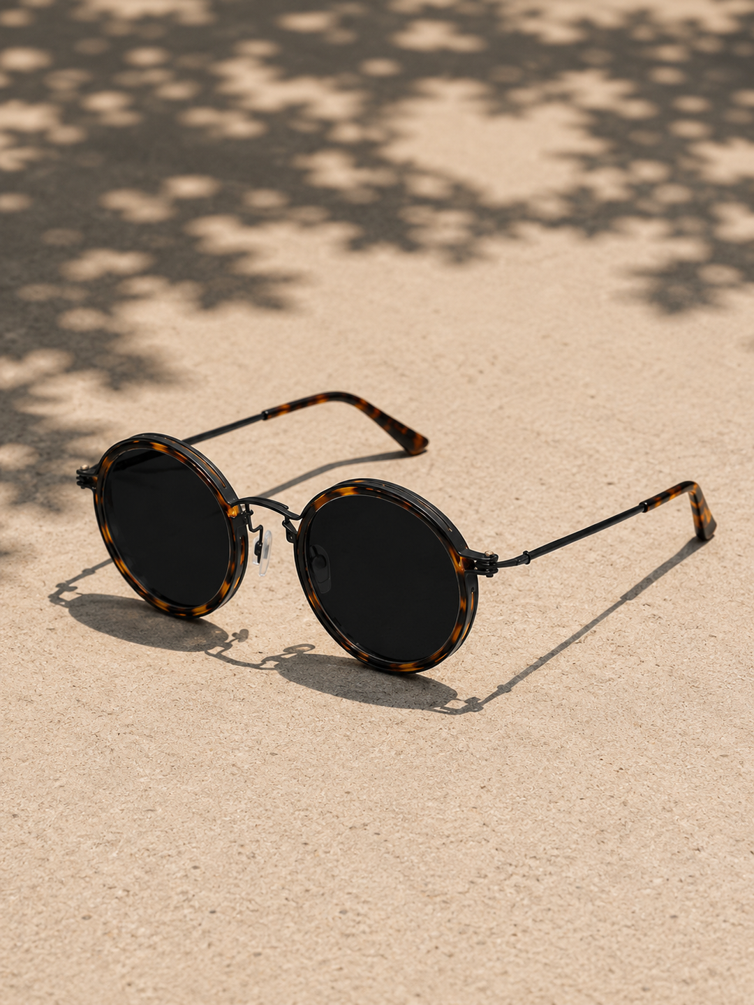 Men's polarized round frame sunglasses for UV protection & glare reduction. Classic vintage fashion eyewear.