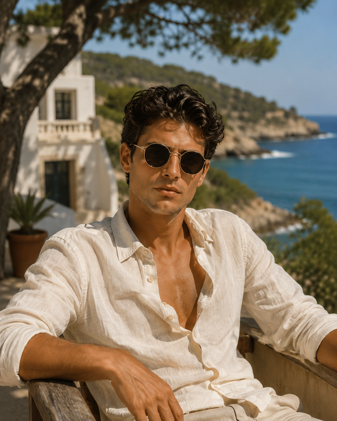 Stylish men's vintage polarized round sunglasses. Glare reduction & UV protection for a classic look.