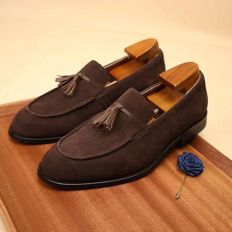 Men's vintage slip-on loafers, perfect for an elevated dress or casual style. Comfortable men's fashion shoes.