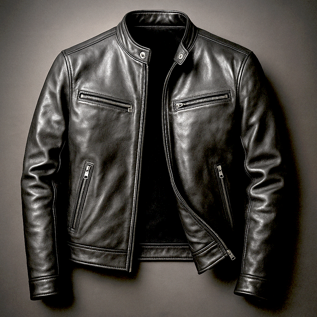 Fashionable men's vintage style jacket, classic bomber design. Stylish and comfortable casual outerwear.