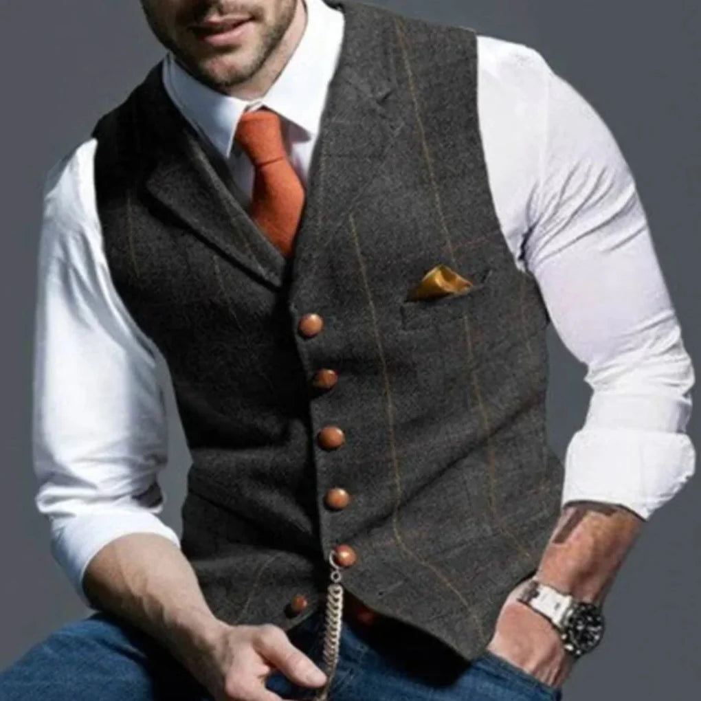 Authentic men's vintage waistcoat, a stylish and timeless vest for classic menswear.
