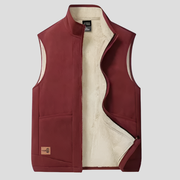 Stylish men's casual lined vest for layering. Warm, insulated winter outerwear, ideal for chilly fall & winter.