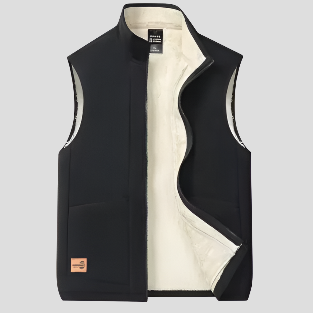 Men's warm, insulated winter vest. Practical & comfortable lined outerwear, great for chilly fall & winter layering.
