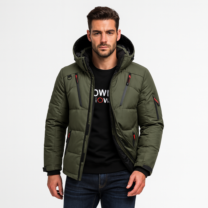 Extremely warm men's winter parka. Insulated, waterproof & windproof jacket for severe cold protection.