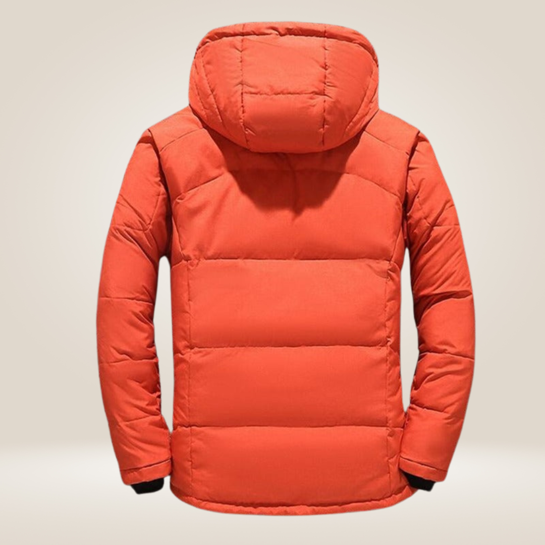 Green men's versatile parka jacket. Waterproof, windproof, warm for everyday winter wear.