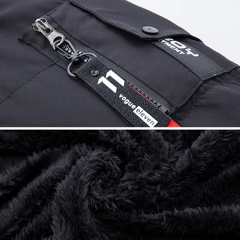 Back view of a classic men's winter coat, emphasizing its durable design and cold weather warmth.