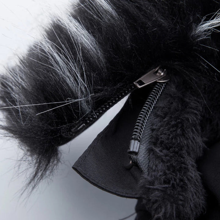 Detail shot: Durable fabric of a men's warm winter coat, highlighting timeless style and quality.