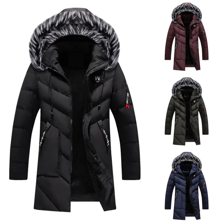 Men's outerwear: a warm, durable winter coat with a classic, timeless style for cold weather.