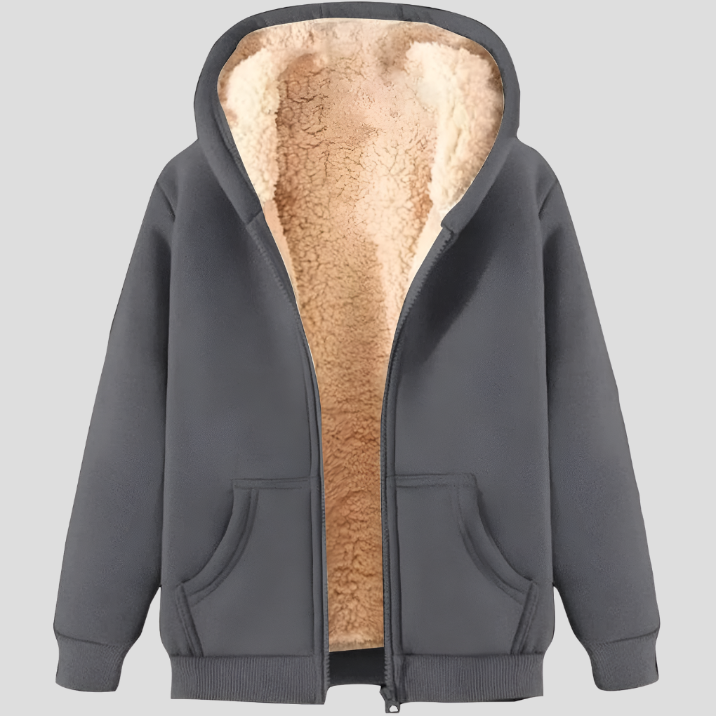 Stylish men's full zip hoodie, warm outerwear perfect for winter fashion & comfort.
