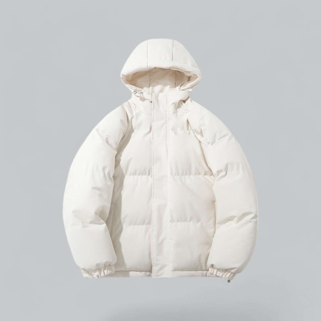 Men's insulated winter outerwear parka. This warm jacket with an adjustable hood combats extreme cold effectively.