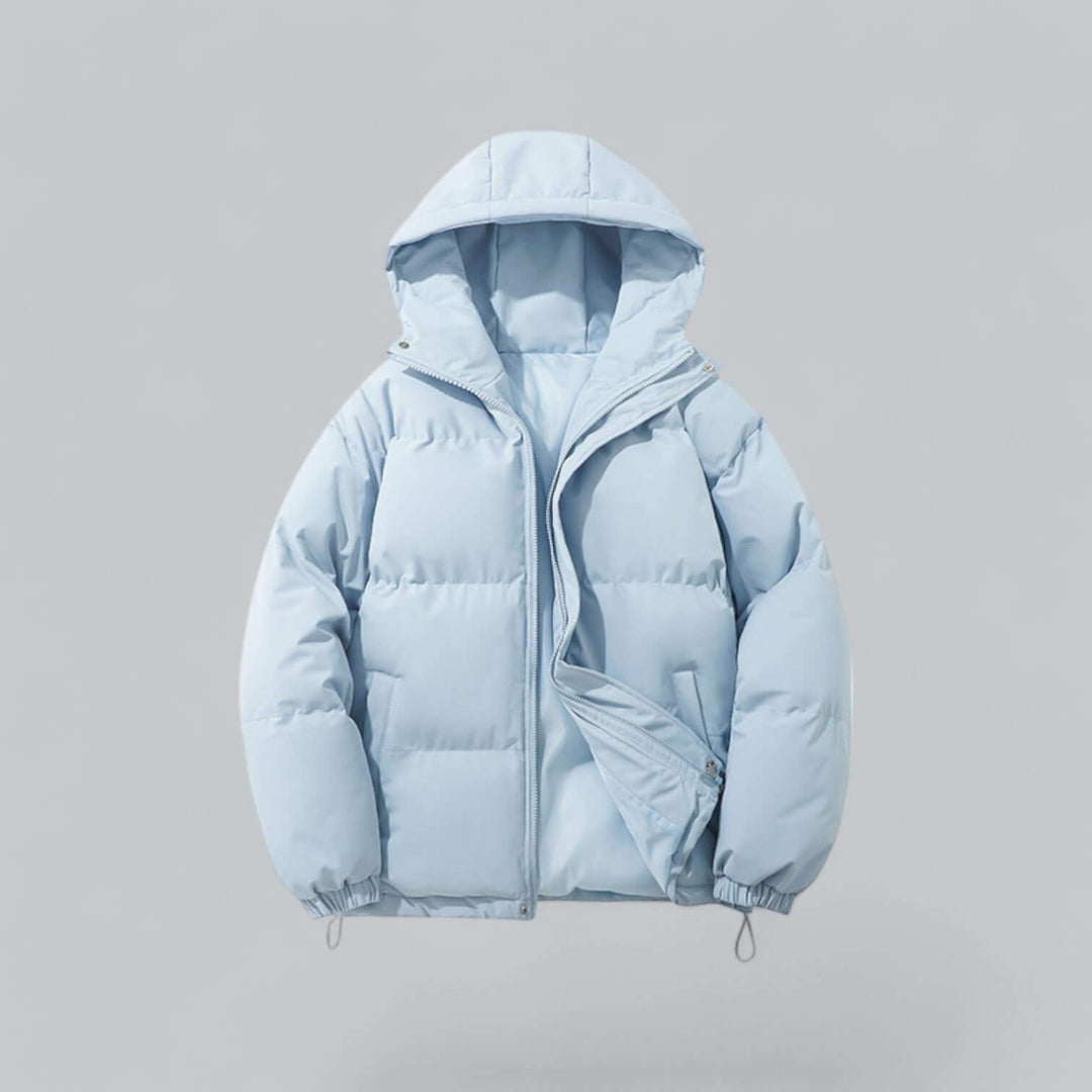 Men's warm winter parka coat with an adjustable hood, suitable for extreme cold. Durable & insulated outerwear.