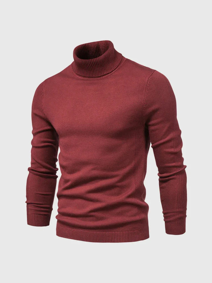 Men's washable turtleneck sweater, versatile for fall & winter fashion. Comfortable pullover.