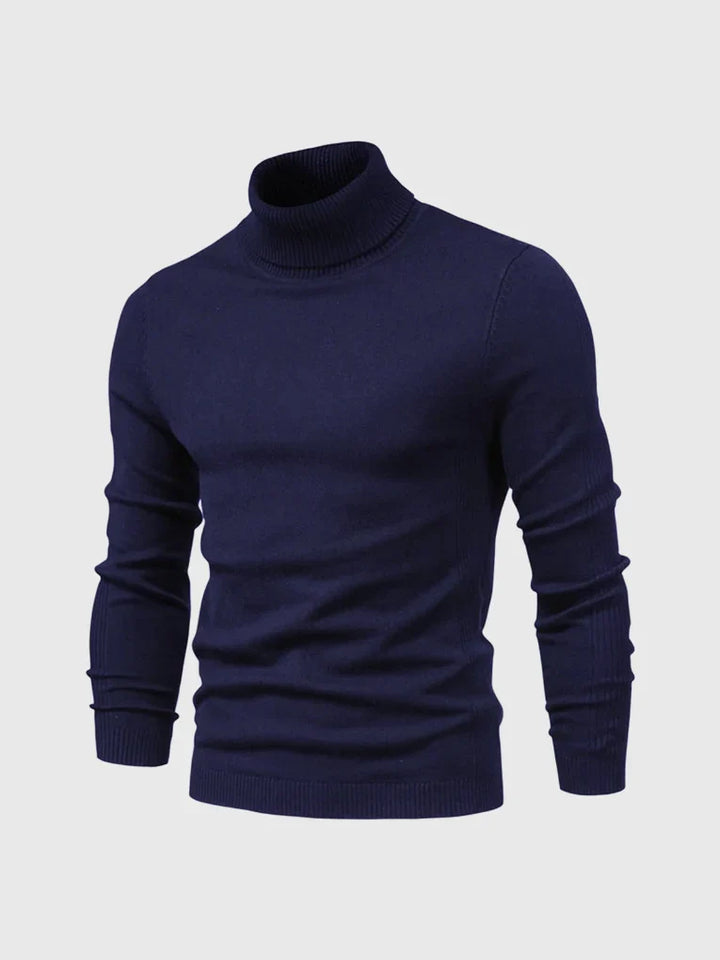 Men's long-sleeve turtleneck sweater. Comfortable, versatile, washable for daily wear.