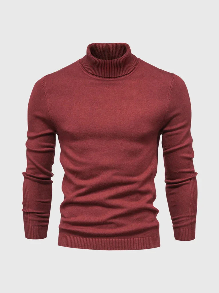Essential men's turtleneck sweater, versatile for any wardrobe. Washable pullover apparel.