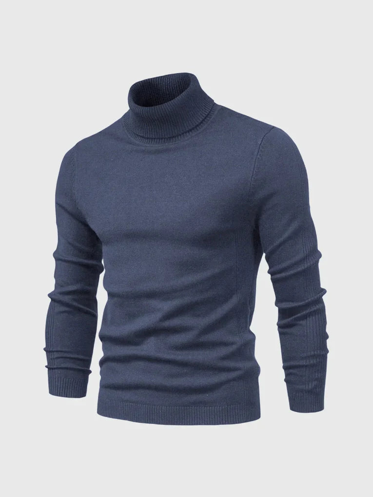 Versatile men's turtleneck sweater, ideal for casual or formal wear. Classic men's fashion.