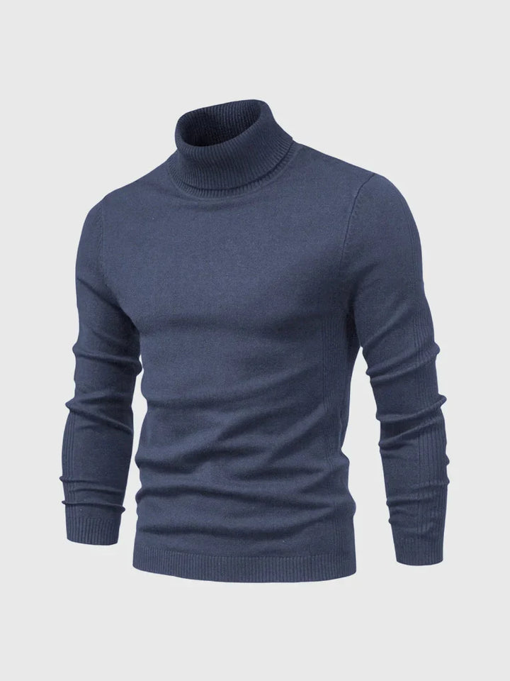 Versatile men's turtleneck sweater, ideal for casual or formal wear. Classic men's fashion.
