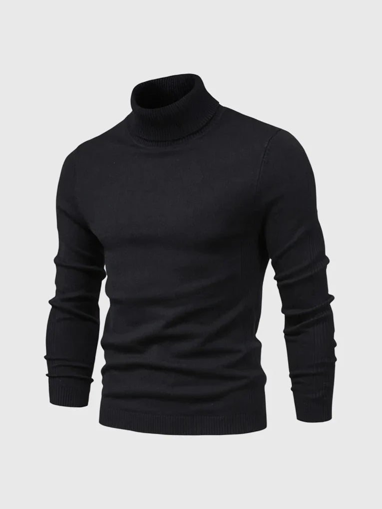 Warm men's turtleneck sweater for winter wear. Comfortable & classic design pullover.