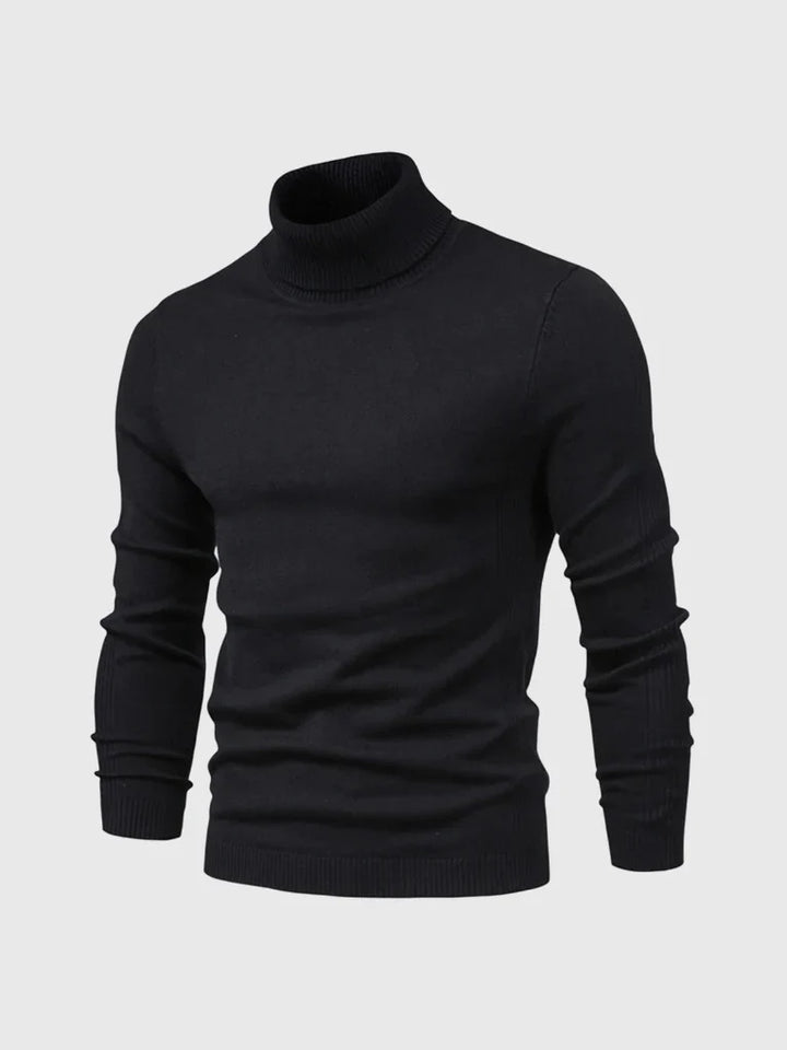 Warm men's turtleneck sweater for winter wear. Comfortable & classic design pullover.