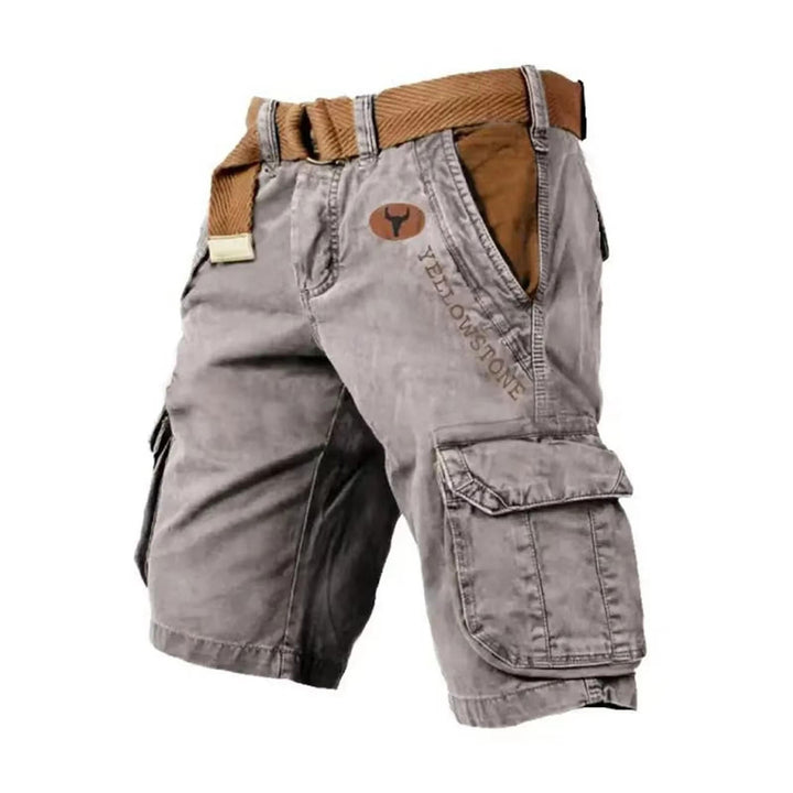 Men's washed cargo shorts in a relaxed fit, perfect for outdoor summer utility and casual style.