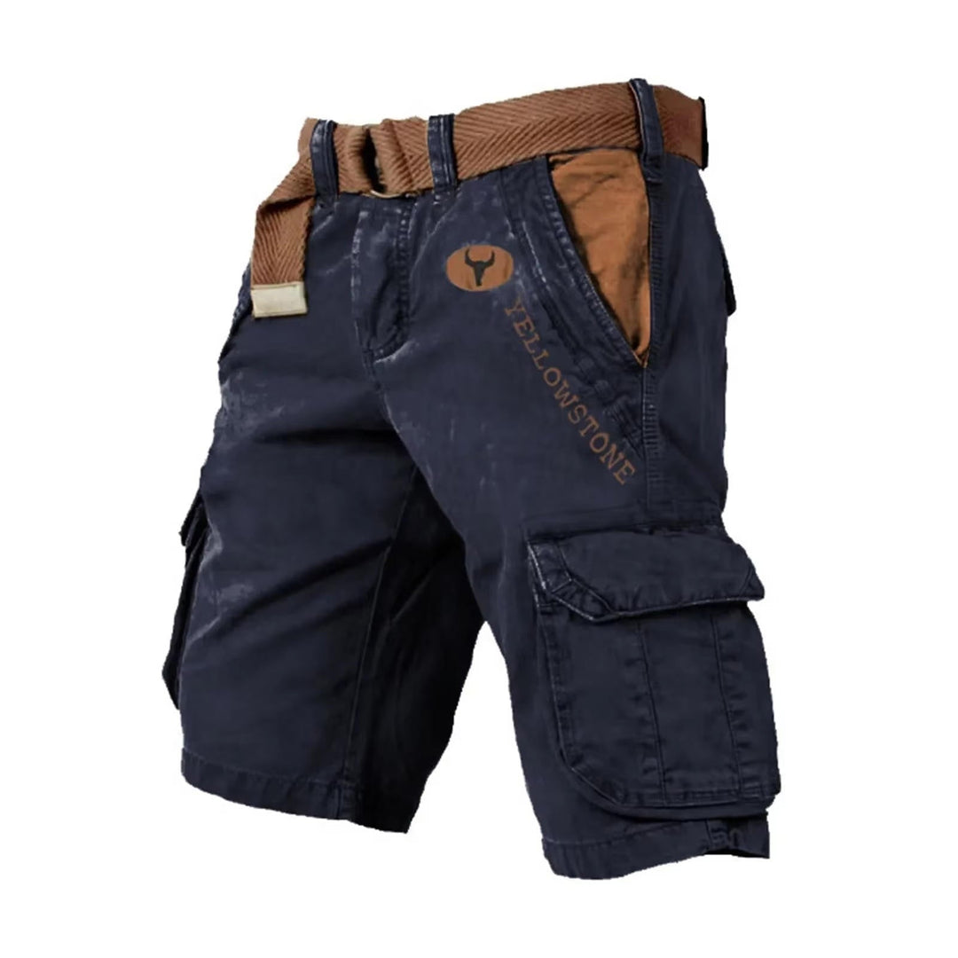 Casual men's washed cargo shorts, relaxed utility for summer fashion and everyday comfort.