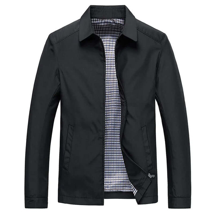 Stylish men's long sleeve jacket, water-resistant for versatile everyday fashion and weather protection.
