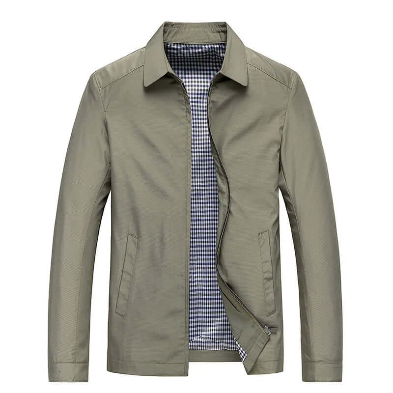 Durable men's water-resistant rain jacket, long sleeve outerwear providing ultimate weather protection & style.