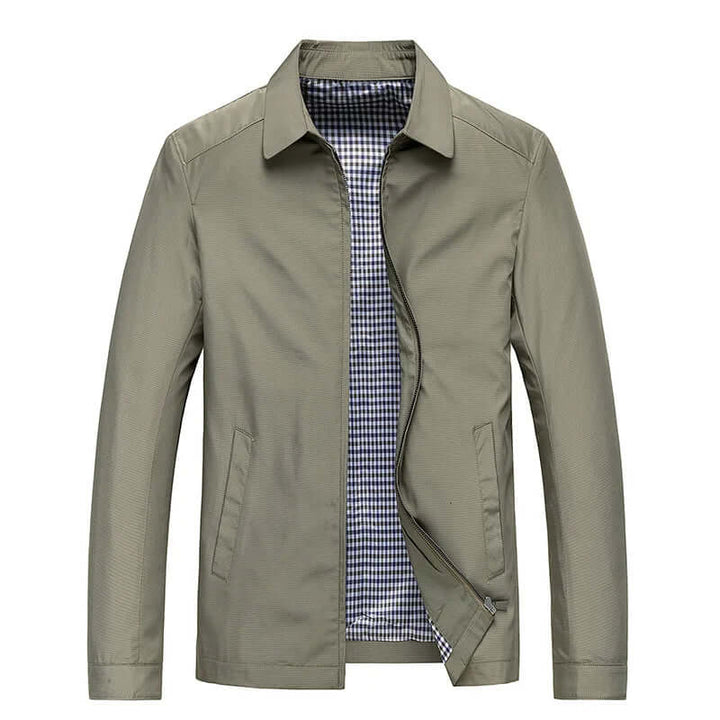 Durable men's water-resistant rain jacket, long sleeve outerwear providing ultimate weather protection & style.