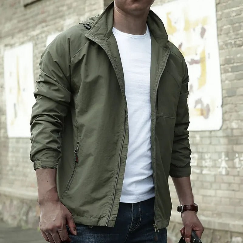 Lightweight men's waterproof & breathable summer jacket, perfect for comfortable wear during outdoor adventures.