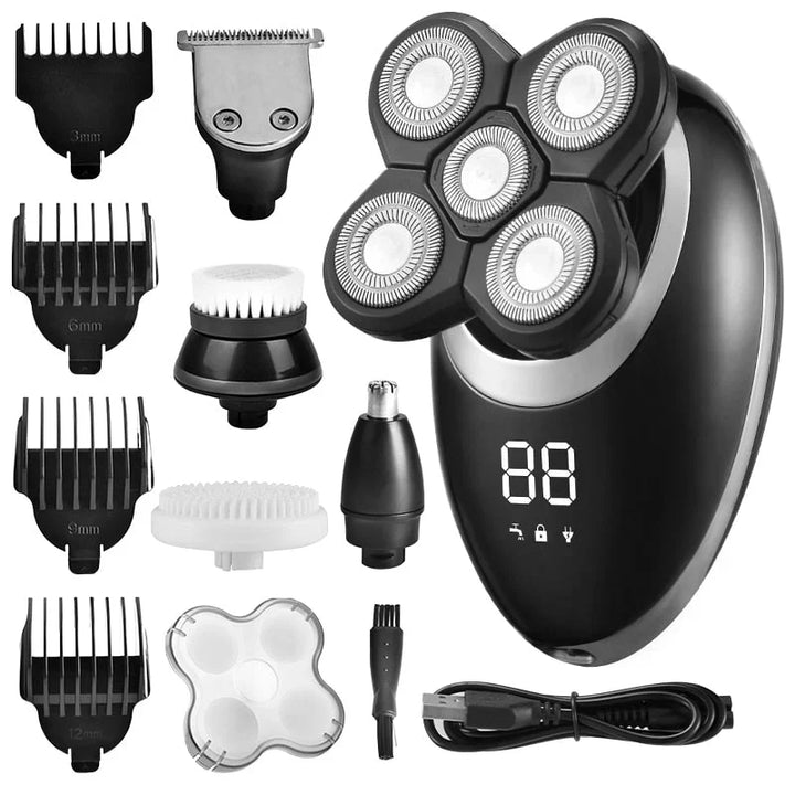 Side view of the Men's Waterproof Cordless Trimmer, showcasing its sleek design for efficient hair removal.