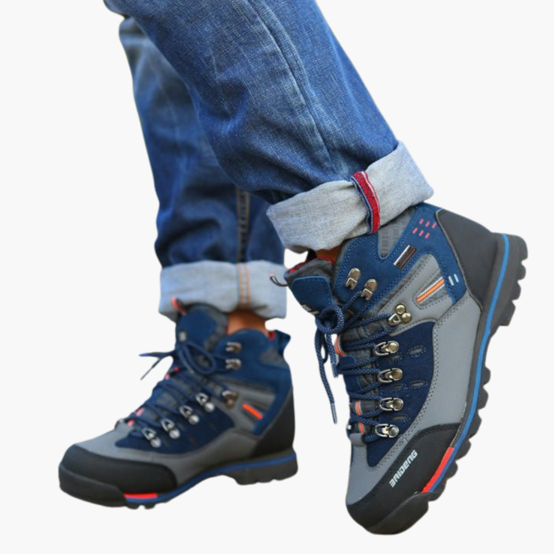 Men's outdoor waterproof boots with advanced non-slip grip, perfect for hiking and trail exploration.