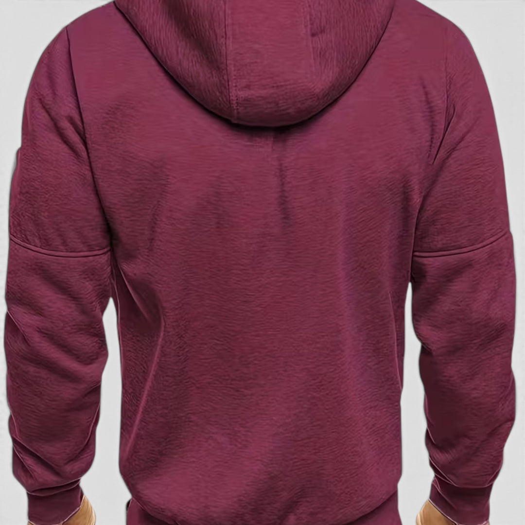 Men's fall fashion waterproof zip hoodie, loose fit & comfortable.