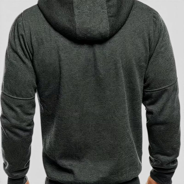 Men's waterproof coat, loose fit, zip-up, ideal for active fall lifestyles.
