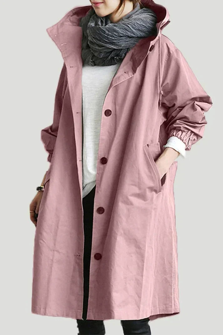 Stay dry & stylish in this men's waterproof hooded trench coat, perfect for winter & autumn outerwear.