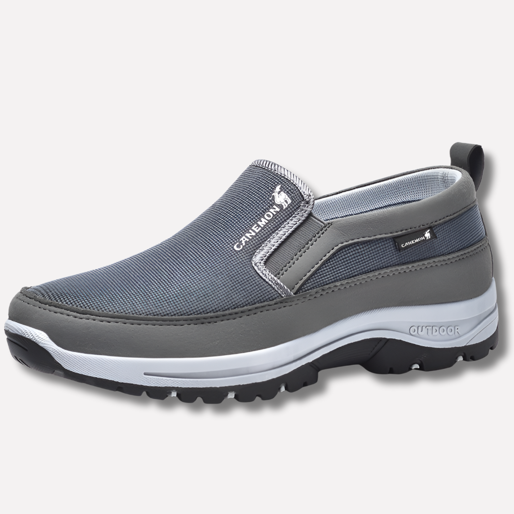 Slip-on men's waterproof activewear shoes. Orthopedic balance support for all-day comfort & outdoor activity.