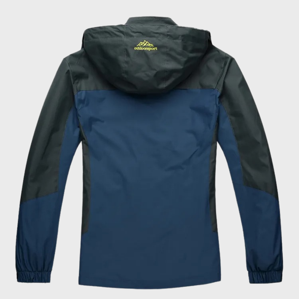 Versatile men's windproof & waterproof jacket, ideal for hiking, travel, & everyday casual wear.