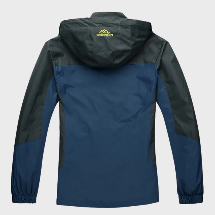 Versatile men's windproof & waterproof jacket, ideal for hiking, travel, & everyday casual wear.