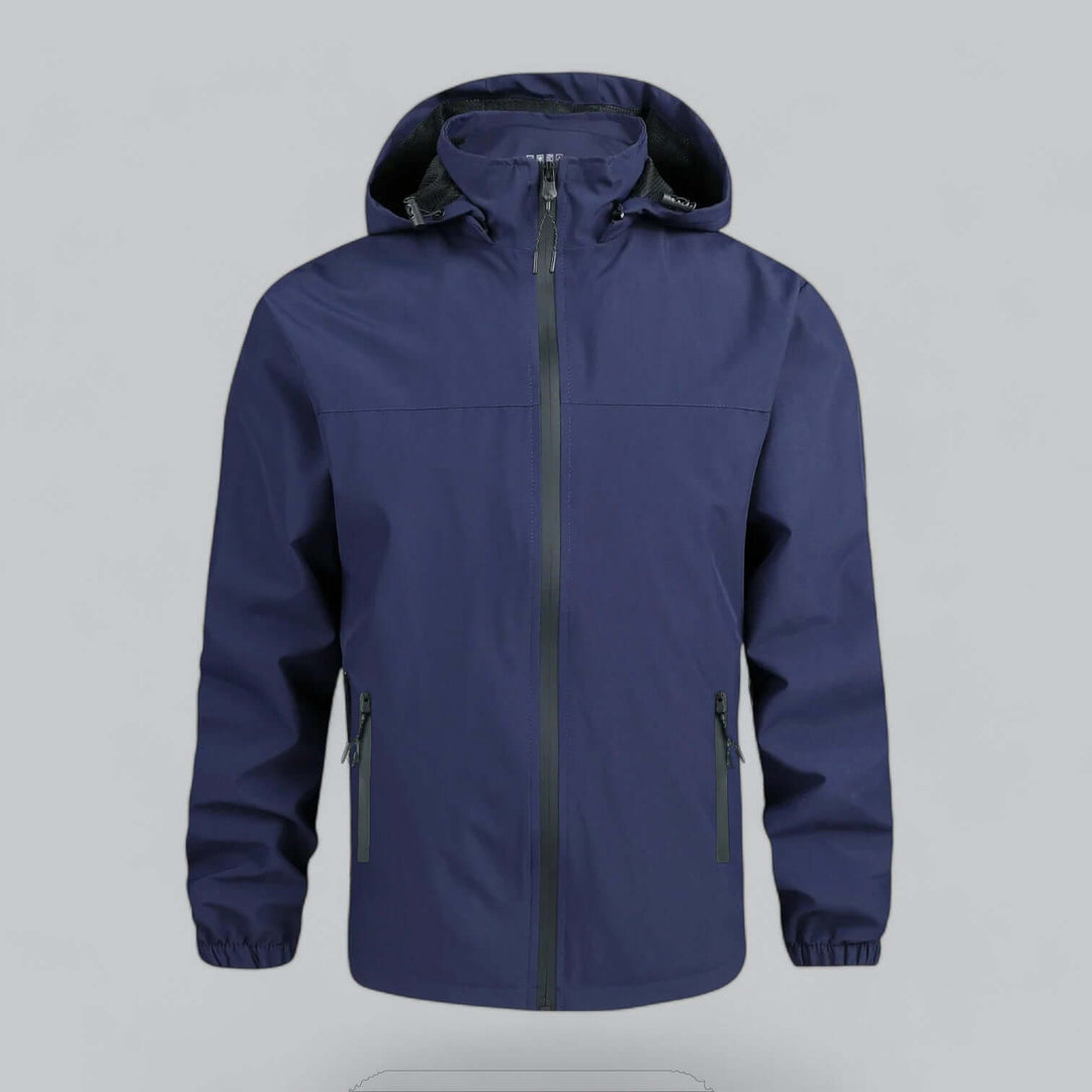 Men's waterproof windproof jacket for ultimate outdoor weather protection. Lightweight men's rain jacket.