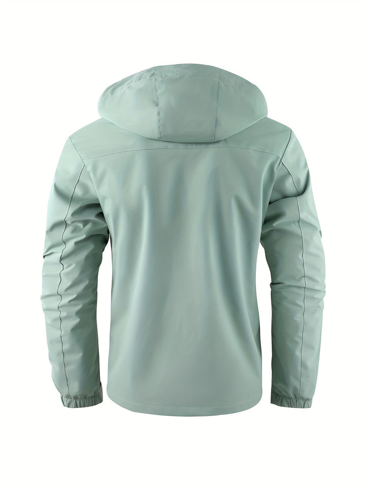 Rugged men's waterproof & windproof adventure jacket. Ideal activewear for hiking, winter sports & outdoor exploration.