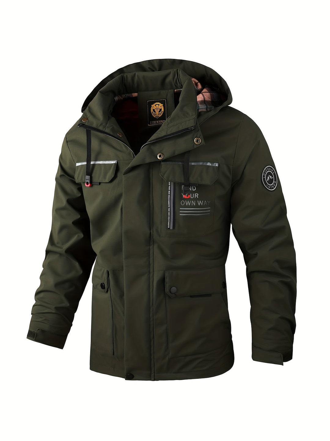 Stylish men's casual weatherproof jacket. Durable outerwear for everyday wear, light hiking & outdoor adventures.
