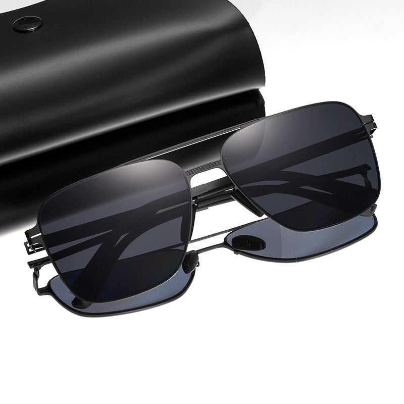 Men's wide frame polarized sunglasses, stylish eyewear with UV protection for fashion and outdoor adventures.