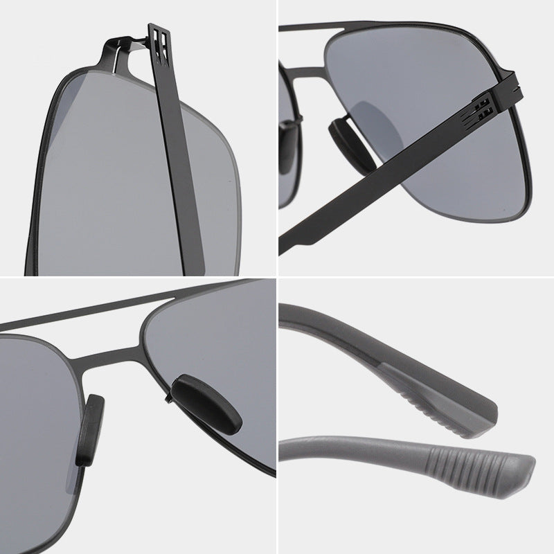 Stylish men's wide frame polarized sunglasses, essential fashion eyewear for outdoor sports and sun protection.