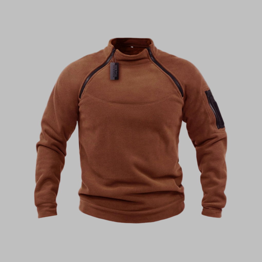 Men's windproof fleece sweater, perfect for autumn outdoor adventures & activewear.