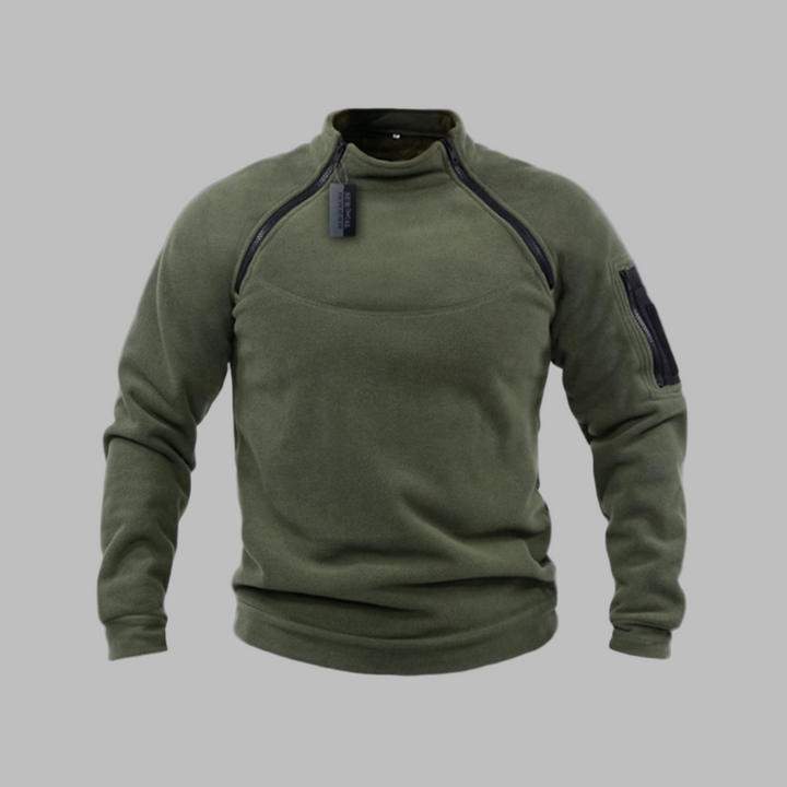 Warm men's fleece sweater, windproof & comfortable for winter layering & outdoor sports.
