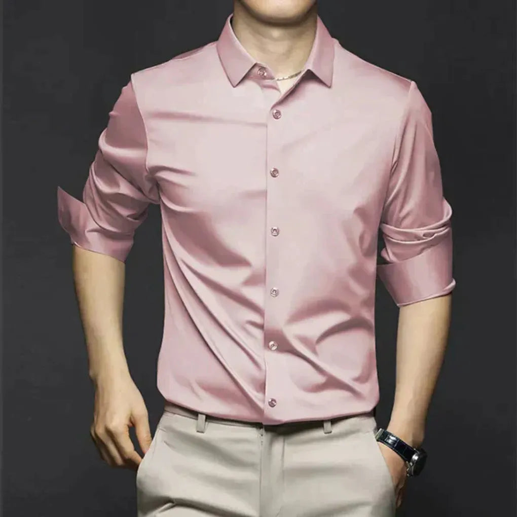 High-quality men's dress shirt, wrinkle-free and easy to maintain. Classic long sleeve button-down for any occasion.