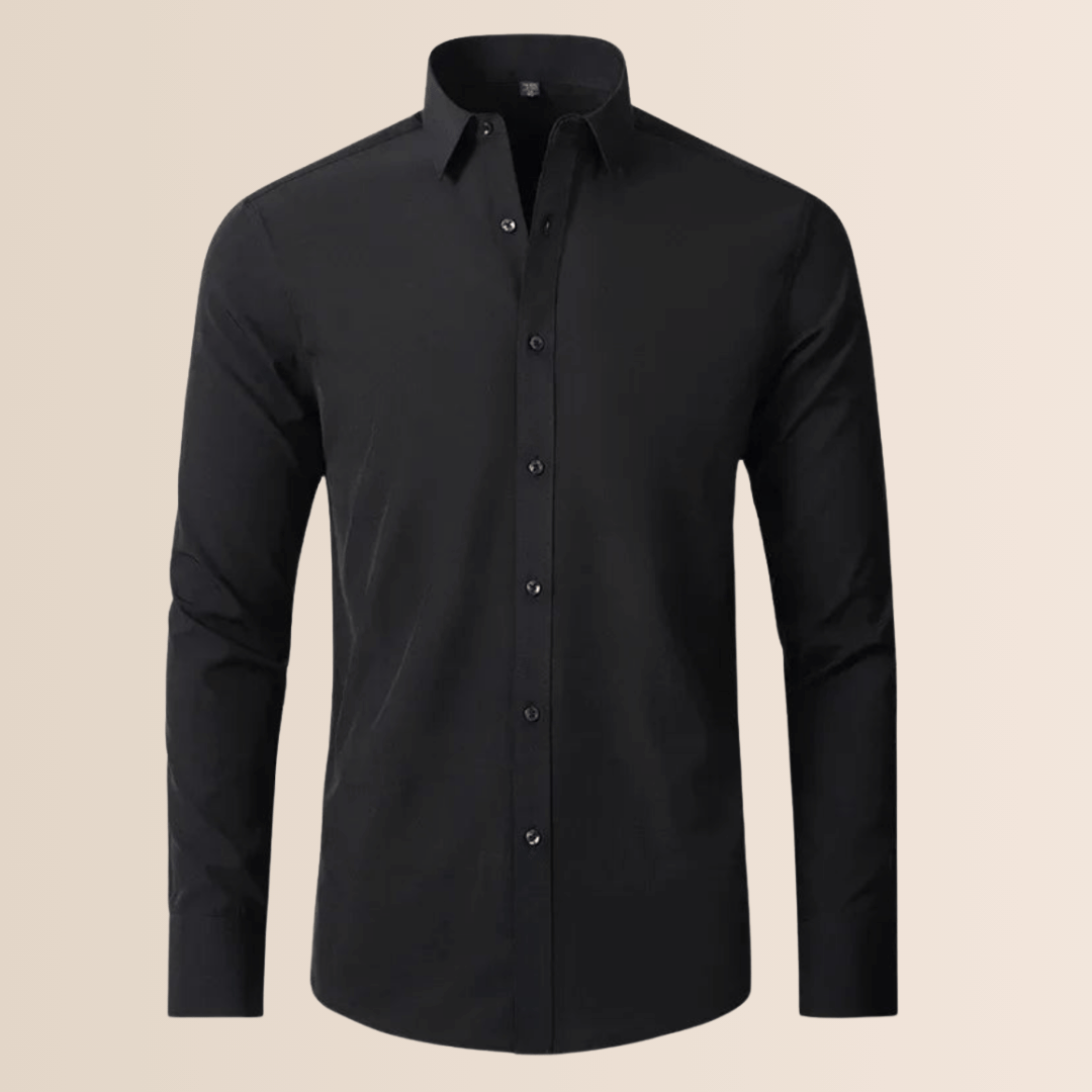 Stylish long-sleeve men's business shirt, perfect for office, formal wear, or smart-casual events.